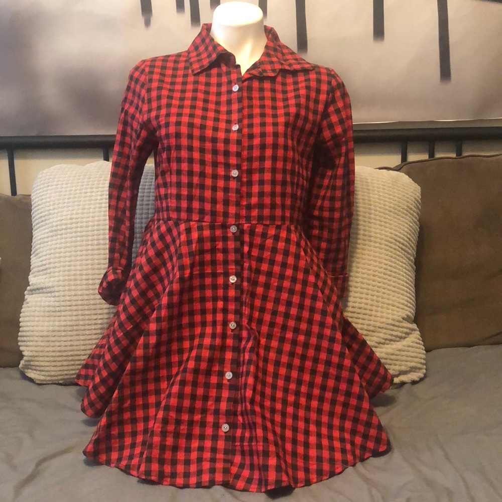 Checkered Fall Midi Dress